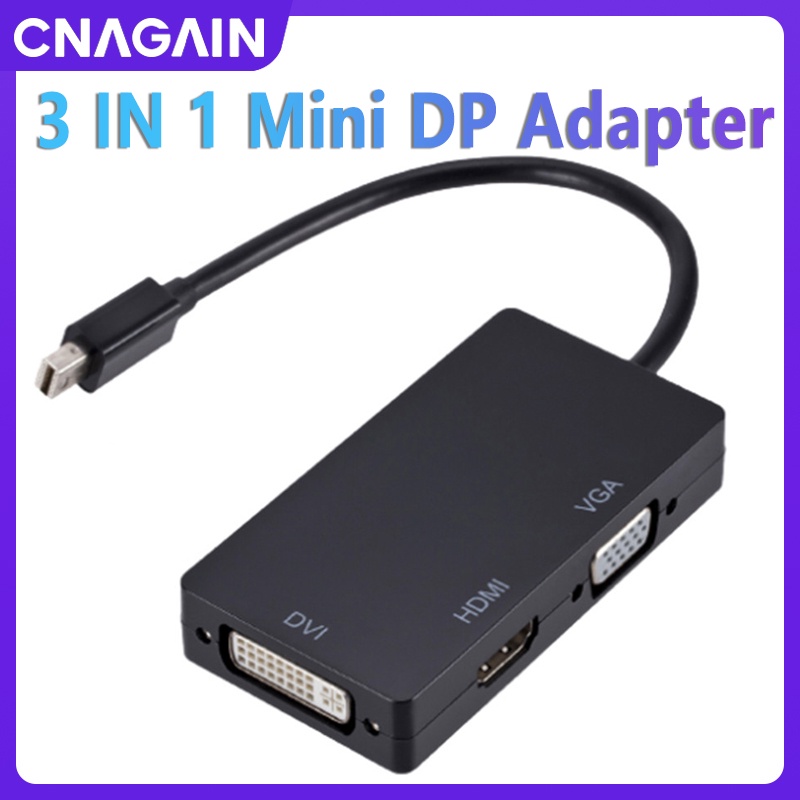 Cnagain 3 合 1 1080P 迷你顯示端口適配器 Mini DP / Thunderbolt 轉 HDMI /