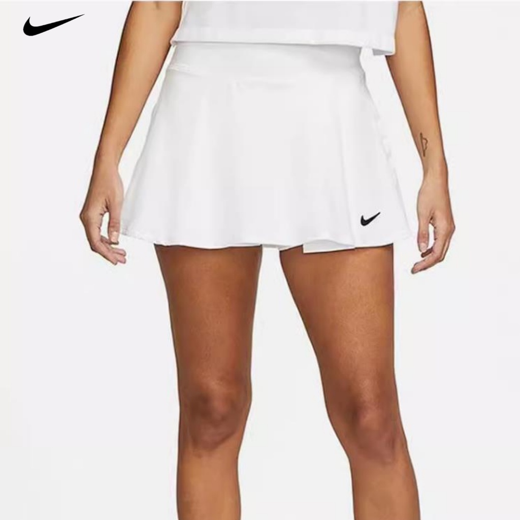 耐吉 Nike DRI-FIT 女式速乾網球裙環保針織休閒拼布百褶裙 DH9553