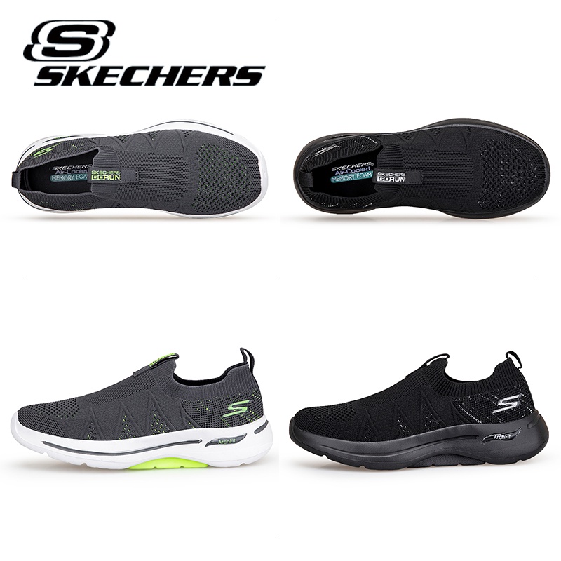 Go-walk Arch-Fit 男士運動鞋 *Skechers_ 男士無肩帶穆勒鞋網眼透氣一腳蹬休閒鞋