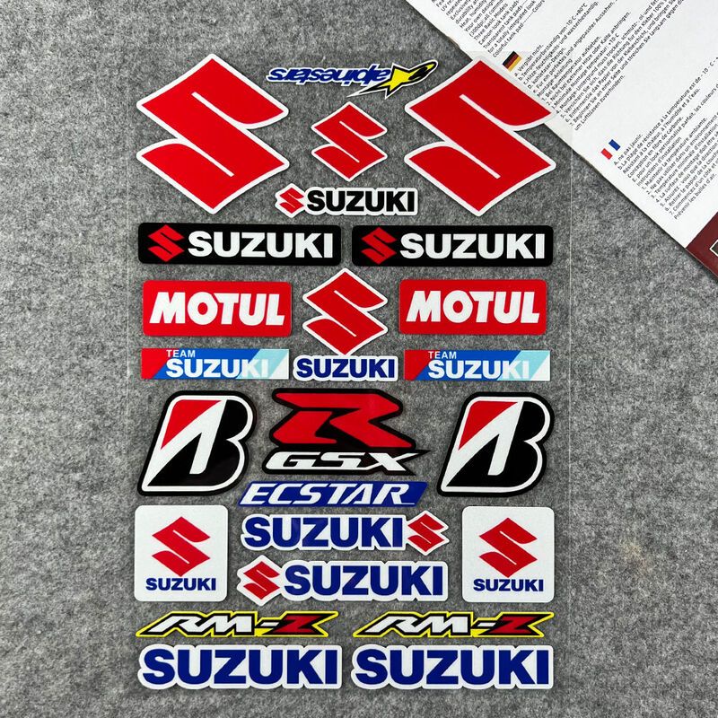 精品車貼Suzuki貼紙適用於鈴木機車汽車防水反光貼紙GSX車標貼車身踏板裝飾貼Suzuki通用安全帽貼紙