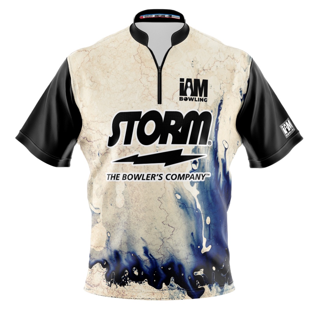 Storm DS 保齡球球衣 - 設計 1550-ST 3D 拉鍊領保齡球襯衫 DIY 名稱