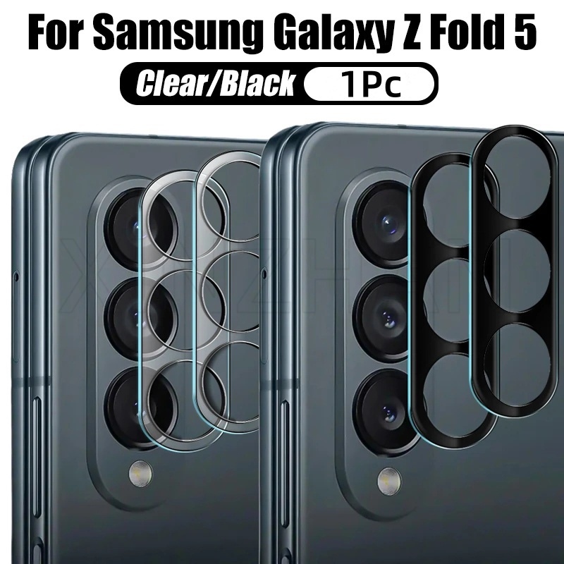 SAMSUNG 1 件高清相機鏡頭保護膜 / 後鏡頭防刮蓋 / 兼容三星 Galaxy Z Fold 5 / 透明黑色鋼