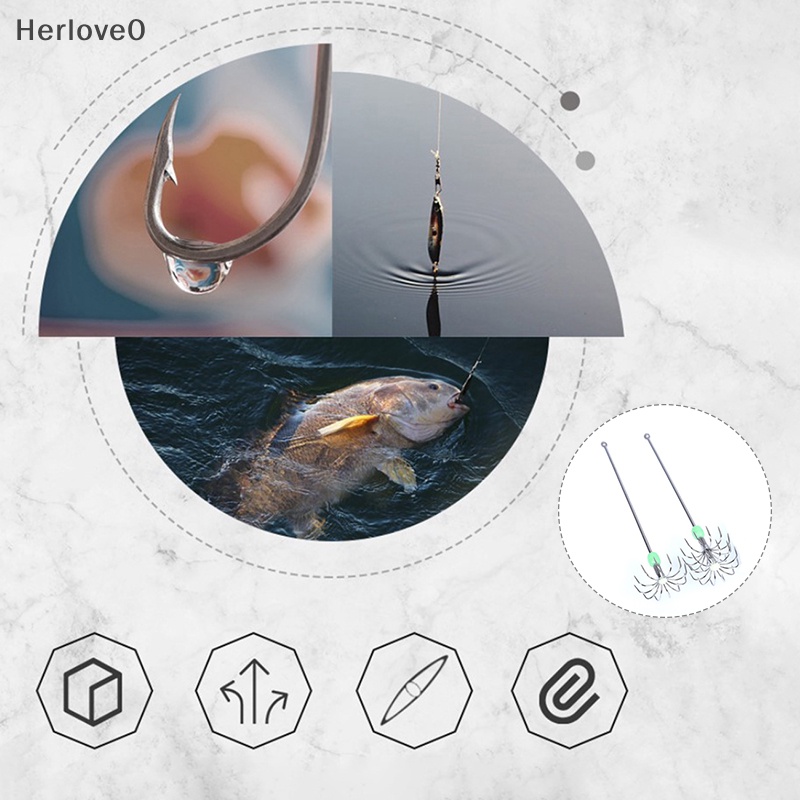 Herlove 不銹鋼雙層傘鉤魷魚章魚魚鉤 TW