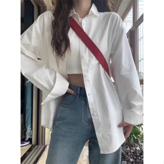 💕甜心大尺碼💕M-5XL 大尺碼日系純色防曬襯衫女春夏新款高階感寬鬆襯衣內搭法式長袖上衣