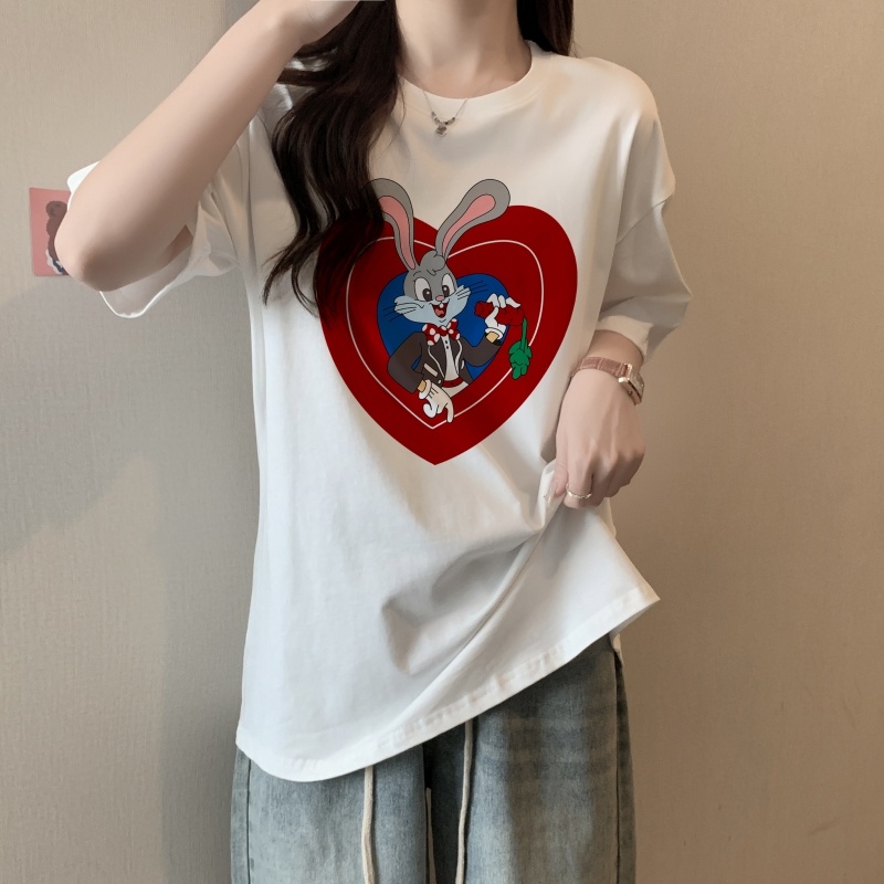 實拍 實價100%棉精梳純棉 夏裝短袖T恤女寬鬆韓版 客製化衣服長袖快速 t恤 短板素t韓版衣服 女長