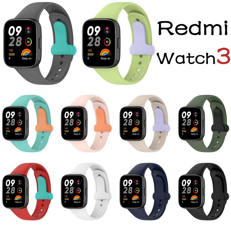 Redmi watch 3 錶帶彩色替換矽膠腕帶適用於 redmi 手錶 3 運動錶帶 小米 redmi watch3