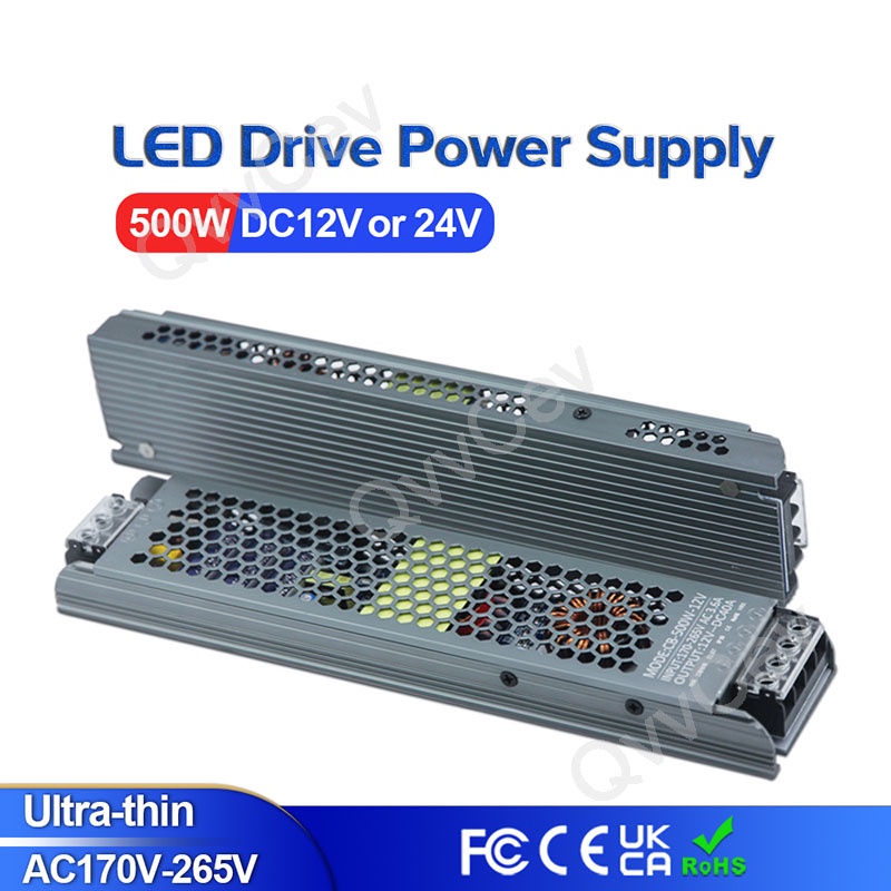 TRANSFORMERS 500w DC12V 40A DC24V 20A 超薄 LED 電源照明變壓器適配器 TWK1