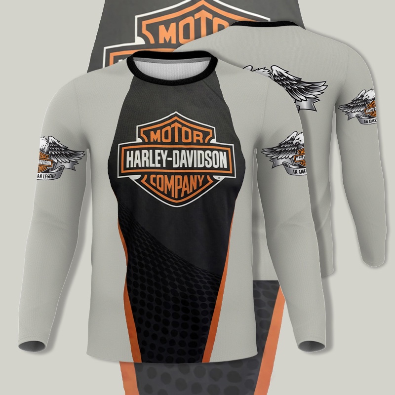 Harley Davidson Biker 長衫 Maglietta Camiseta 個性化摩托車騎士運動旅行冒險