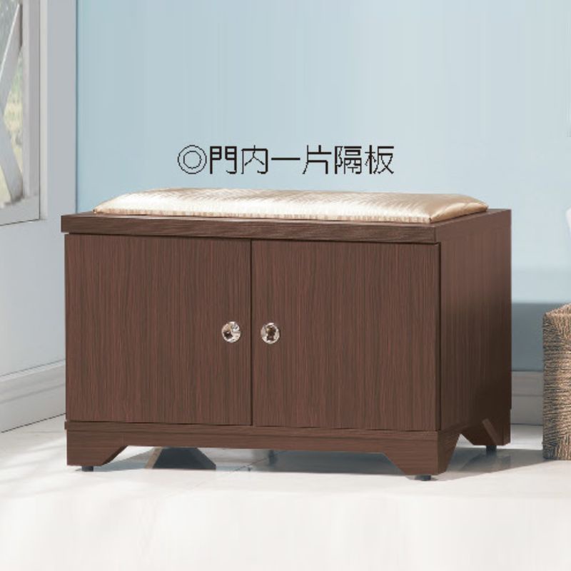 【YA514-2】日式和風胡桃色2.6尺坐鞋櫃 (東部及桃園以南區域另詢運費)