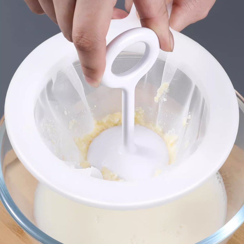 100/200/300/400 目廚房堅果牛奶過濾器超細網狀過濾器尼龍網狀過濾勺用於豆漿咖啡酸奶過濾器