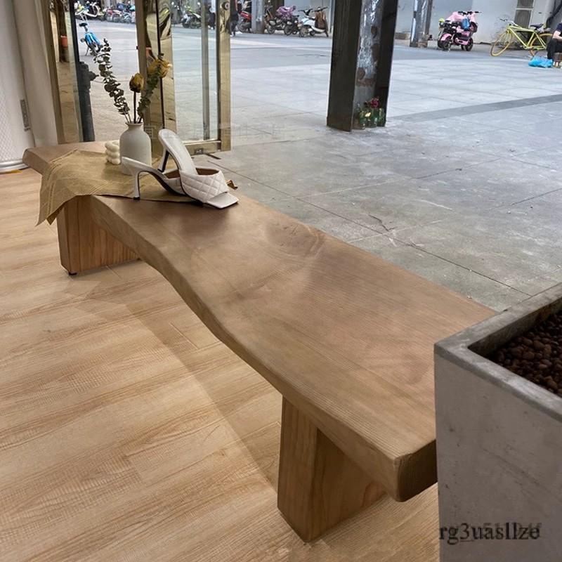 ✨現貨 廠家直銷✨北歐創意實木長條凳 簡約現代長板凳 餐凳 創意個性家用原木服裝店休息換鞋凳