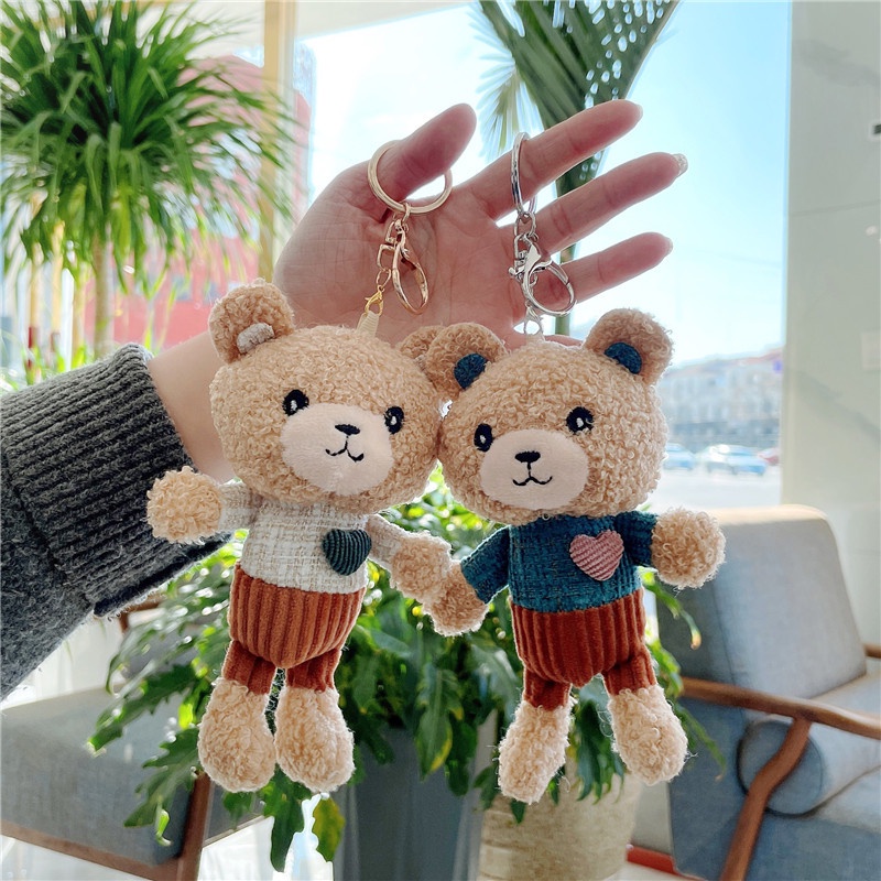 RUIXIN 可愛泰迪熊鑰匙圈 小熊公仔玩偶包包吊飾 娃娃機娃娃禮物 批發WDS034
