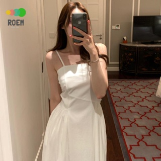 ROVE[輕奢高級]韓國韓國chic夏季減齡復古小眾氣質收腰溫柔風a字蓬蓬吊帶洋裝洋裝女