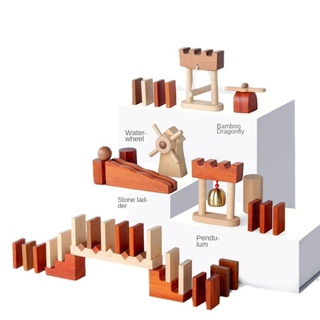 寶寶木製機關積木 多米諾骨牌 比賽積木 大號疊疊樂 比賽益智兒童智力玩具
