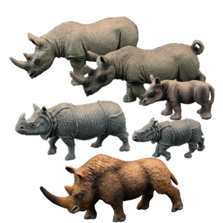 實心仿真動物玩具野生動物模型 犀牛 印度犀牛長毛犀牛兒童認知