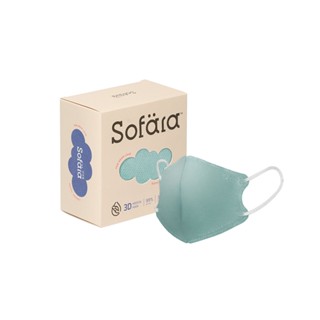 【Sofara舒芙氧】嬰兒立體空氣口罩-綠湖藍（30入/盒）（0-18個月）