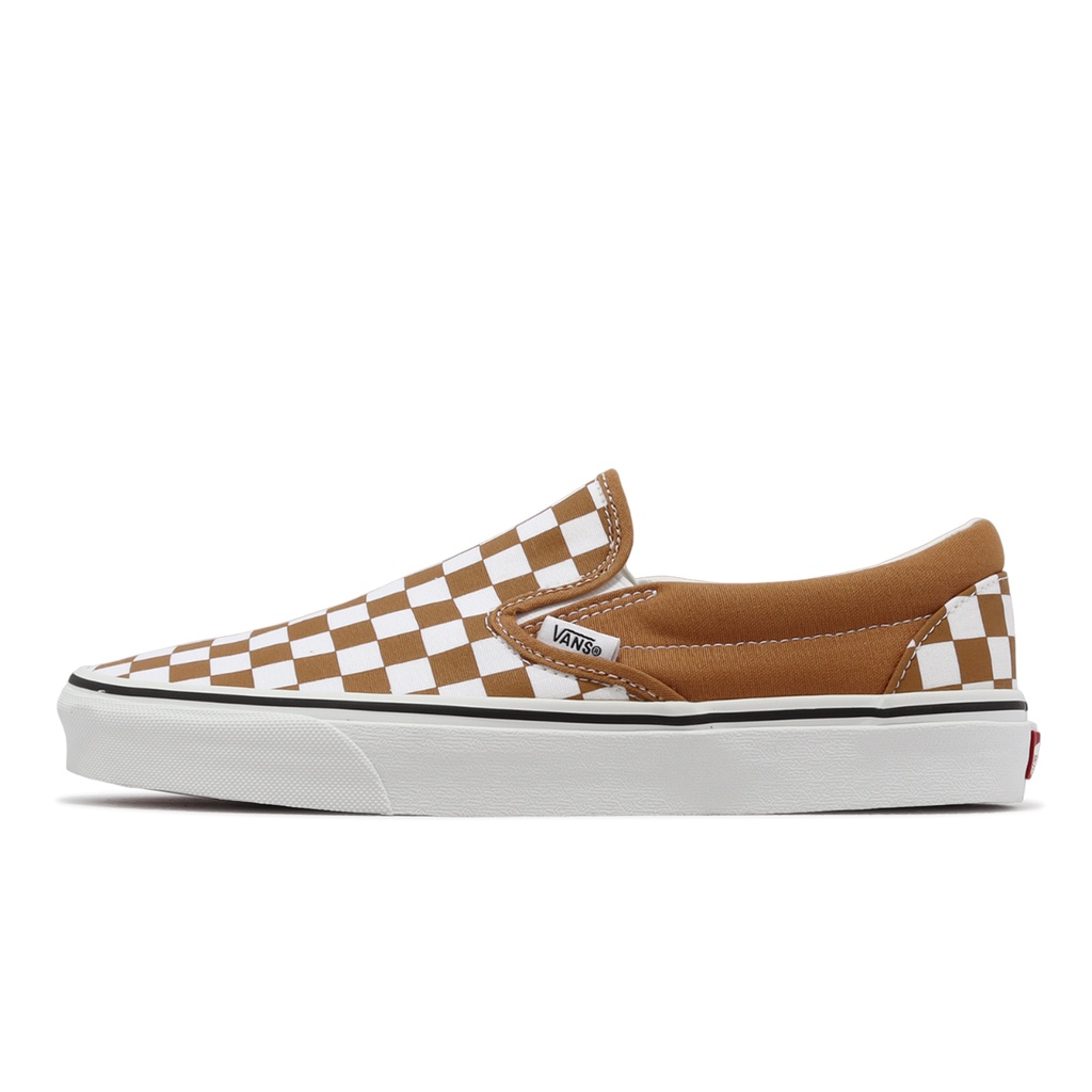 Vans 休閒鞋 Classic Slip-On 奶茶 咖啡色 白 棋盤格 男鞋 女鞋【ACS】 VN0A5AO8BKQ