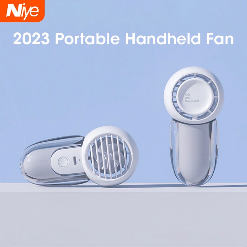 【2023新款】Niye F2b便攜式手持風扇usb充電風扇1200毫安渦輪增壓風扇時間大容量電池風扇夏季風扇迷你風扇桌