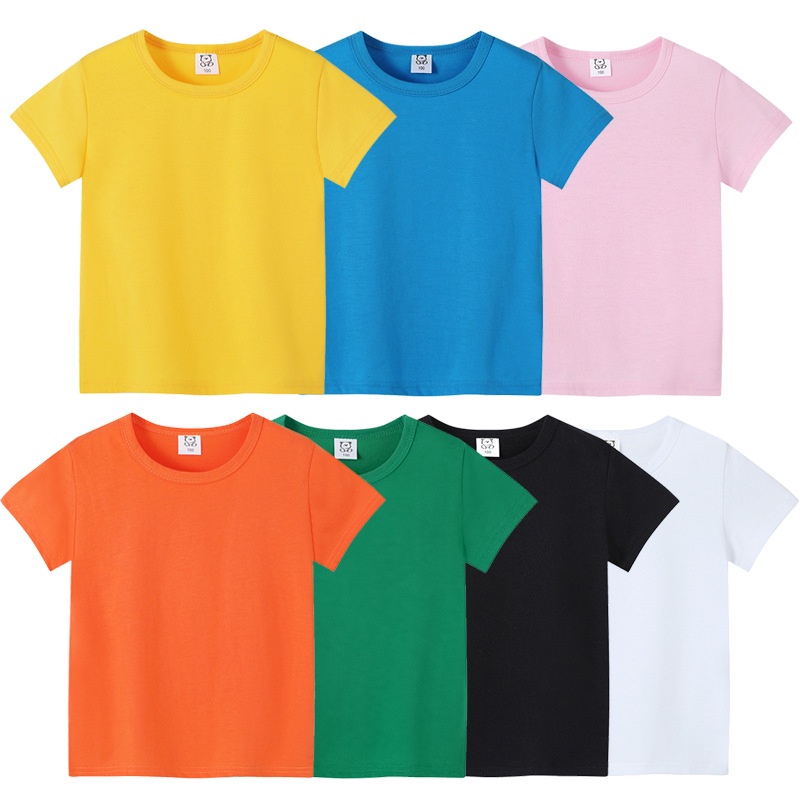 【維尼母嬰】100-160CM夏季素色兒童短袖 男女童裝T恤 可印字 印圖案 支持批發