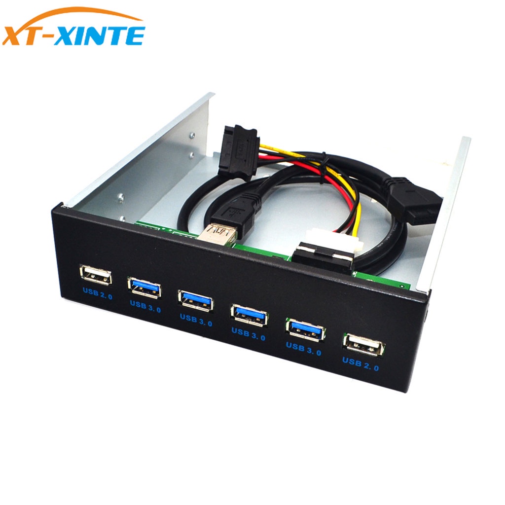 Xt-xinte 19Pin 轉 USB 3.0 集線器連接器 4 端口 USB3.0 PC 前面板支架 cket 適配