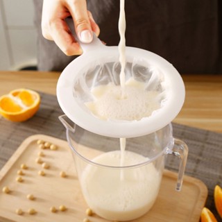 100/200/300/400 目可重複使用尼龍堅果牛奶過濾器過濾器勺子細網豆漿果汁咖啡食品過濾器廚房過濾器