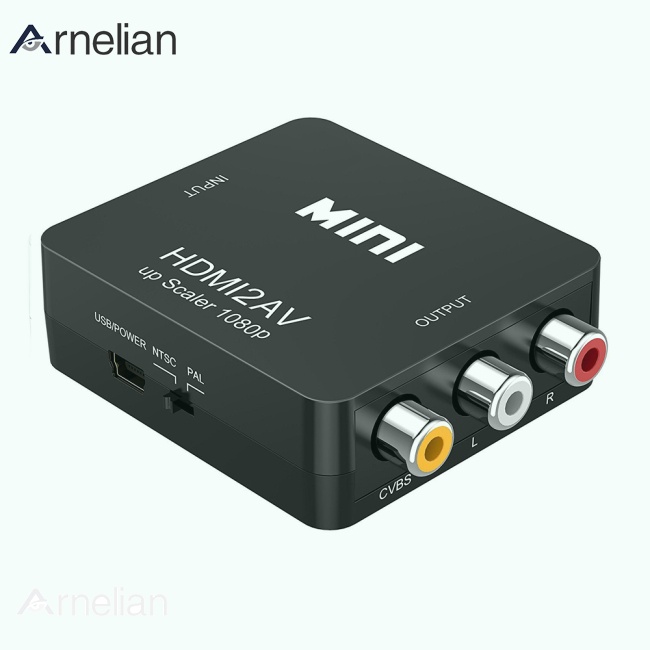 Arnelian HDMI 兼容 AV 適配器高清視頻轉換器盒 HDMI 兼容 RCA AV/CVSB L/R 視頻 1