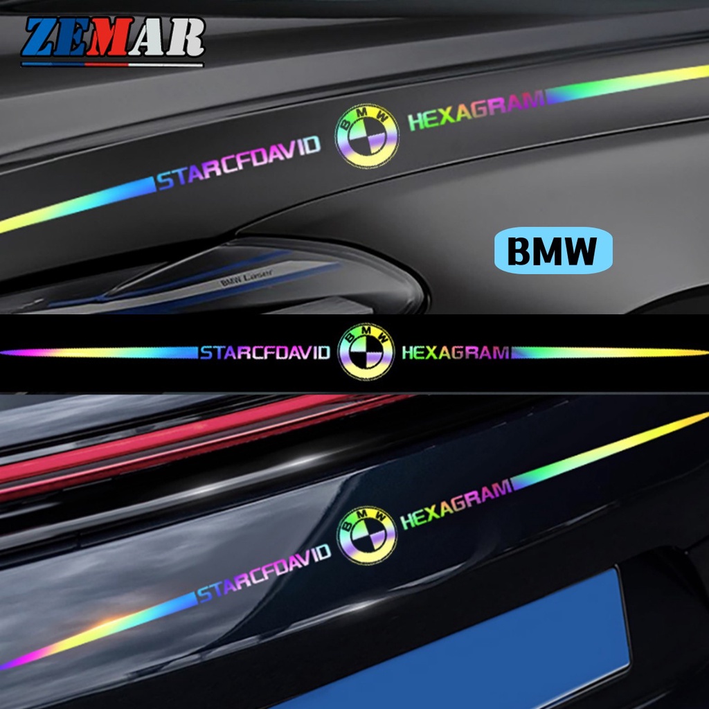 BMW 1 件裝寶馬激光反光貼紙彩色汽車標誌適用於寶馬 E36 E46 E30 E90 F10 F30 E39 E60
