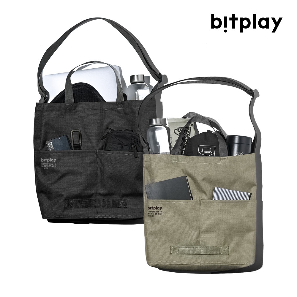 【bitplay】日常托特包(黑色/沙色)｜肩背袋 購物袋 手提包 購物包 露營野餐 大容量包 收納包 台灣總代理
