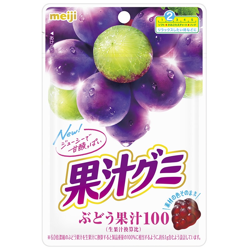 meiji 明治 果汁QQ軟糖-葡萄口味54g