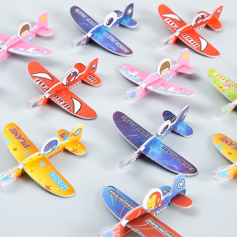 卡通泡沫飛機 迷你手拋飛機 DIY航空模型 兒童玩具 幼兒園禮物獎品 YL152