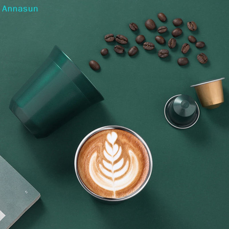 Annasun 80ml 雙層不銹鋼濃縮咖啡杯絕緣 Nespresso Pixie 咖啡杯膠囊形狀可愛保溫杯咖啡杯 HG