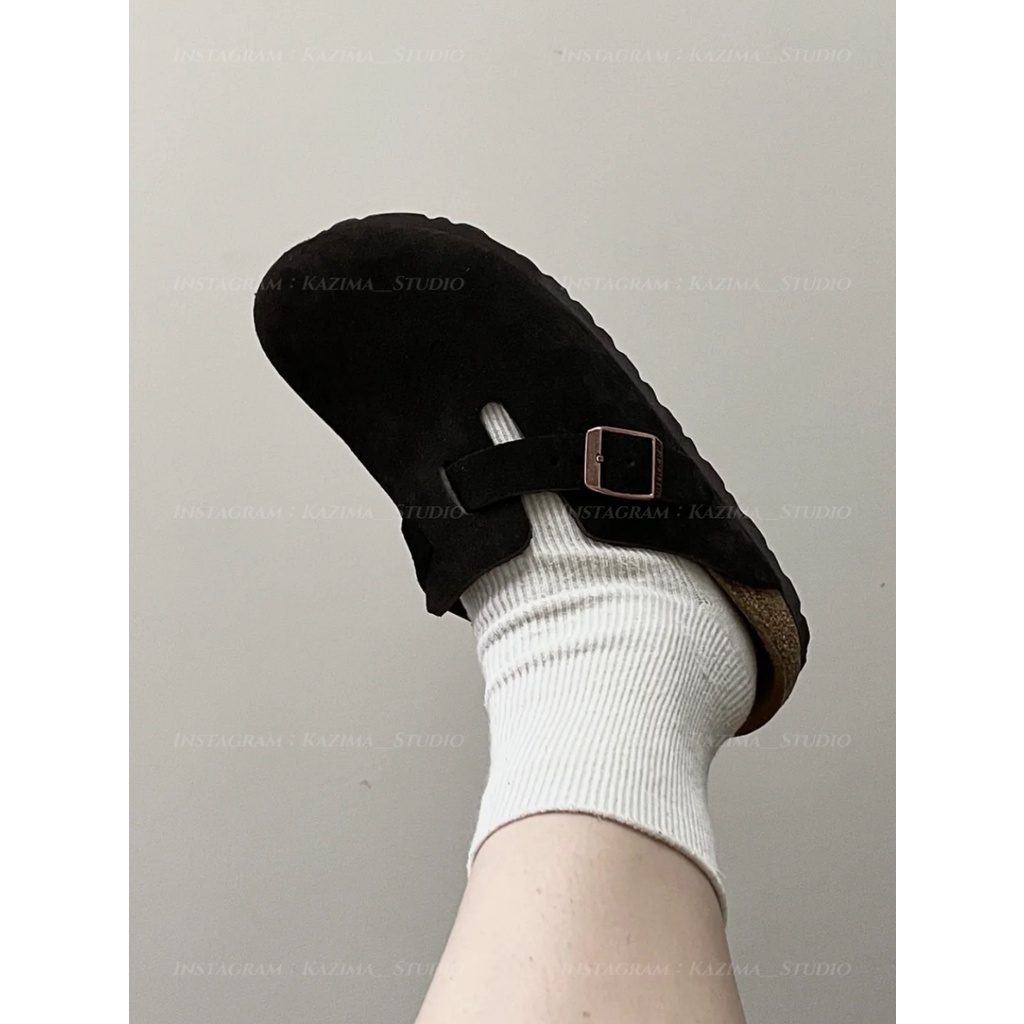 Kazima｜現貨 Birkenstock 勃肯 Boston SFT Soft 軟底波士頓 包鞋 麂皮 黑 黑色 全黑