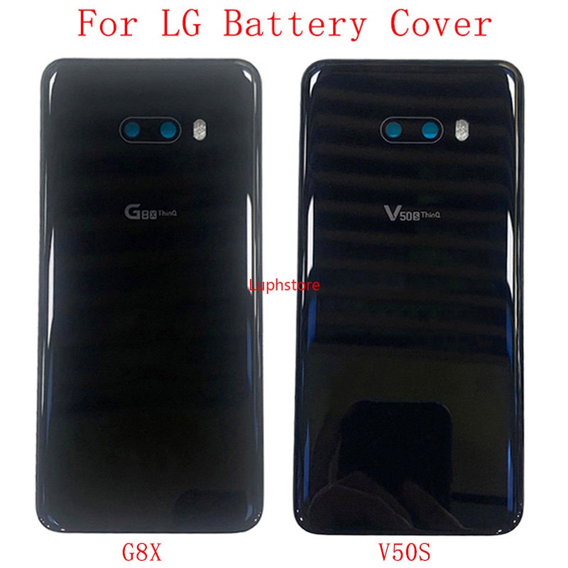 用於 LG G8X V50S 電池蓋的 Lu- Back 電池蓋,帶相機鏡頭手電筒更換部件