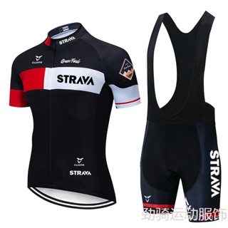 跨境熱銷STRAVA2023速乾透氣騎行服車隊版套裝男女套裝夏季短袖新品