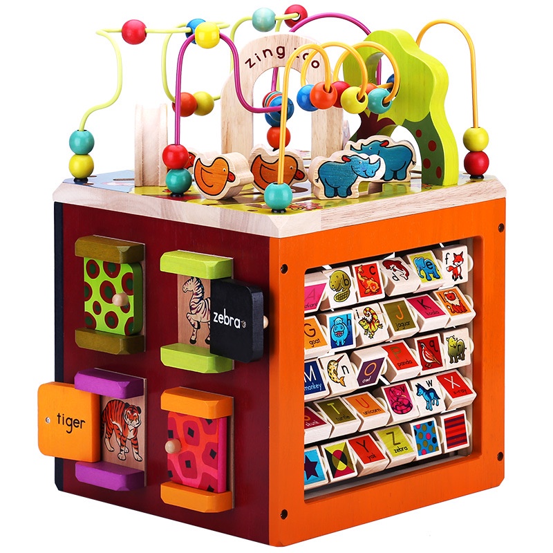 繞珠玩具 兒童玩具 益智早教玩具 大號四面多功能百寶箱 繞珠忙碌箱