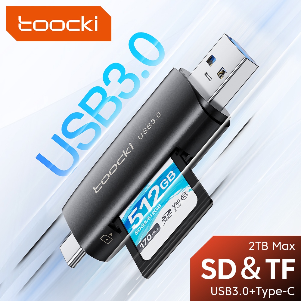 Toocki 2 合 1 USB3.0 讀卡器 Type C USB 轉 Micro SD TF 2TB 適配器 OTG