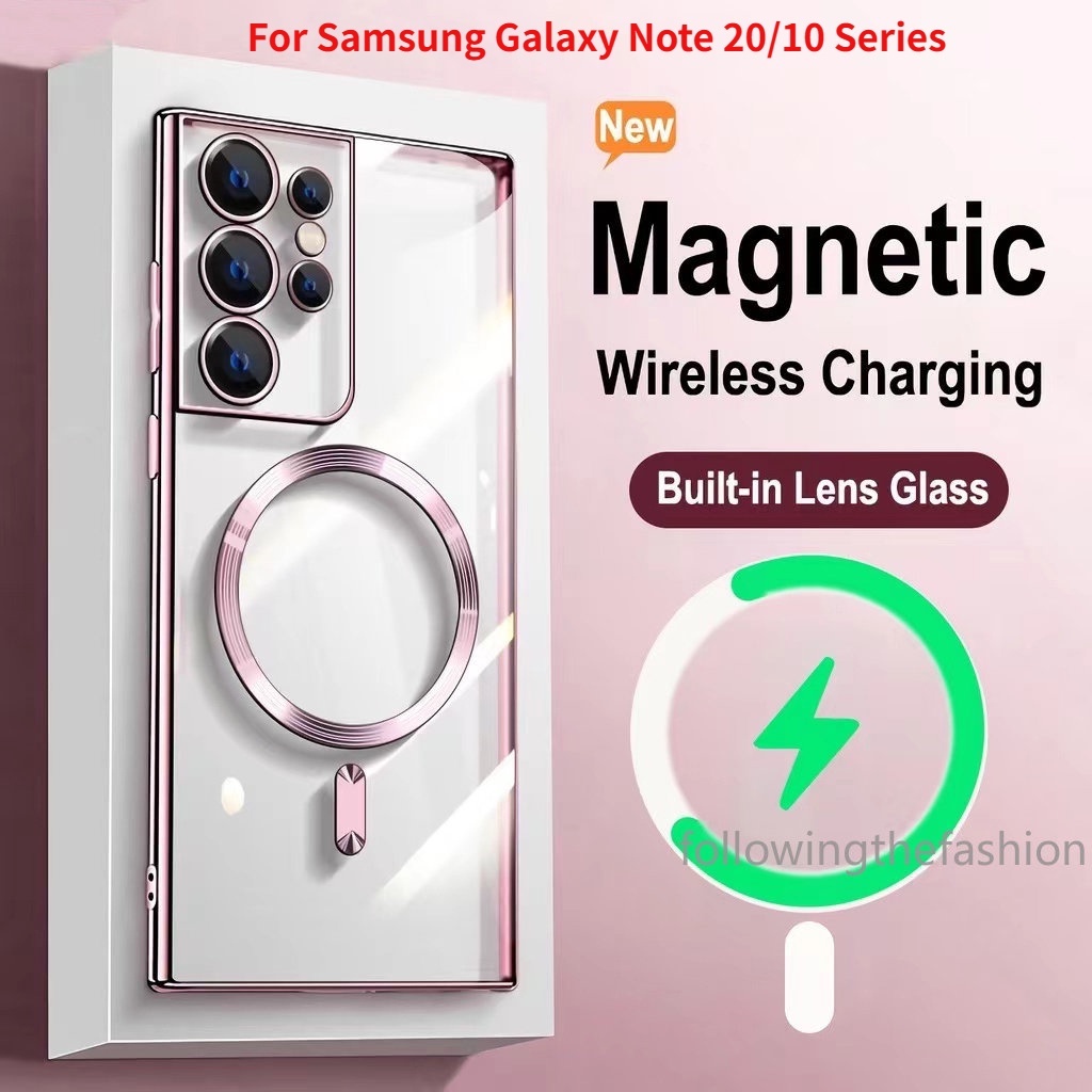 SAMSUNG Cre 軟殼磁性支持 Magsafe 無線充電手機殼矽膠三星 Galaxy Note 20 三星 Not