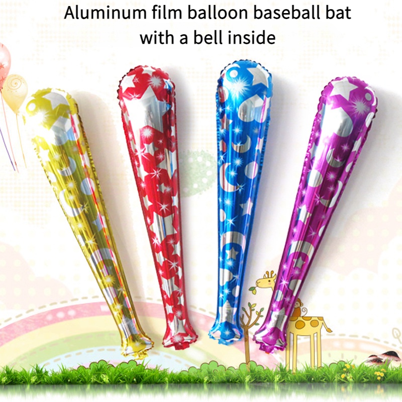 鋁膜手持棒氣球雷棒氣球加油棒鋁膜棒球棒鈴鐺打擊棒氣球運動會道具派對道具
