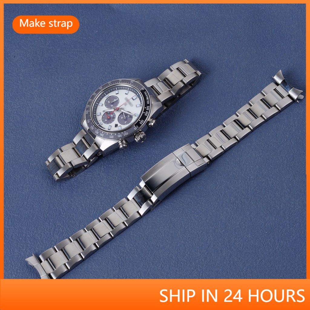 適用於SEIKO 精工 PROSPEX 21MM SSC911P1 系列熊貓錶帶三眼男士銀色不鏽鋼鋼帶錶帶