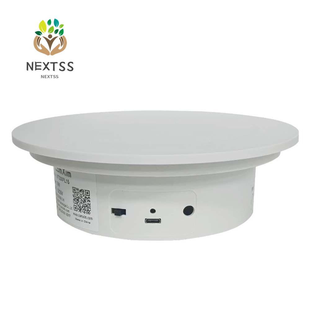 Nextss 轉盤展示架,13 厘米白色 11 磅負載能力旋轉展示架,可充電可調速 USB Powere 電子轉盤支架攝