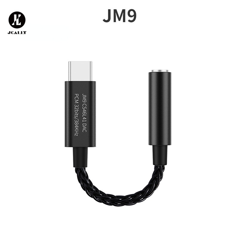 Jcally JM9 Type-C 轉 3.5mm 適配器電纜 DAC 芯片 CS46L41 適用於 Android 高