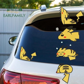 EARLFAMILY 13 釐米皮卡丘汽車貼紙乙烯基摩托車窗戶貼花可愛動漫個性筆記本電腦擋風玻璃汽車配件