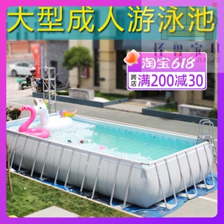 免運·大型游泳池家用兒童成人泳池超大號加厚摺疊家庭支架水池戶外魚池