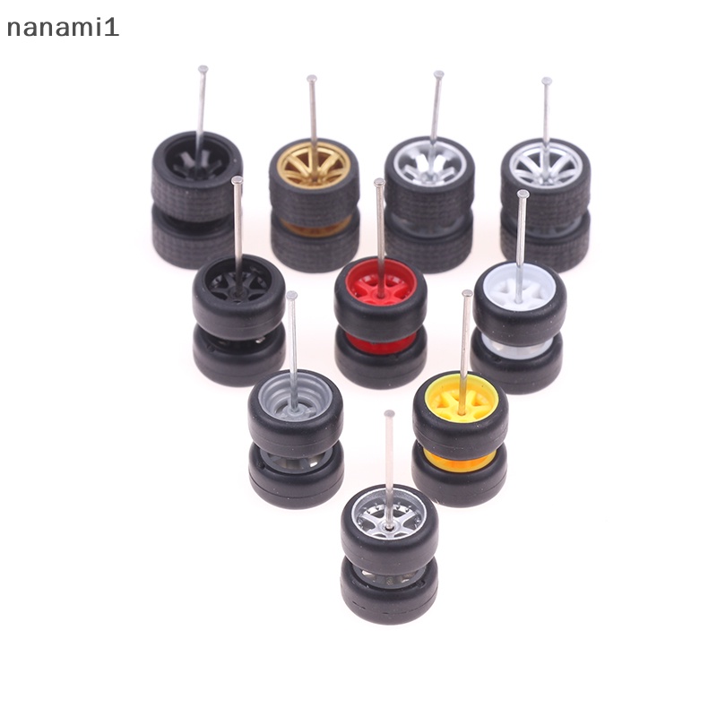 HOTWHEELS Nanami1 4 件/套 1:64 比例車輪適用於風火輪橡膠輪胎模型汽車改裝零件精品店