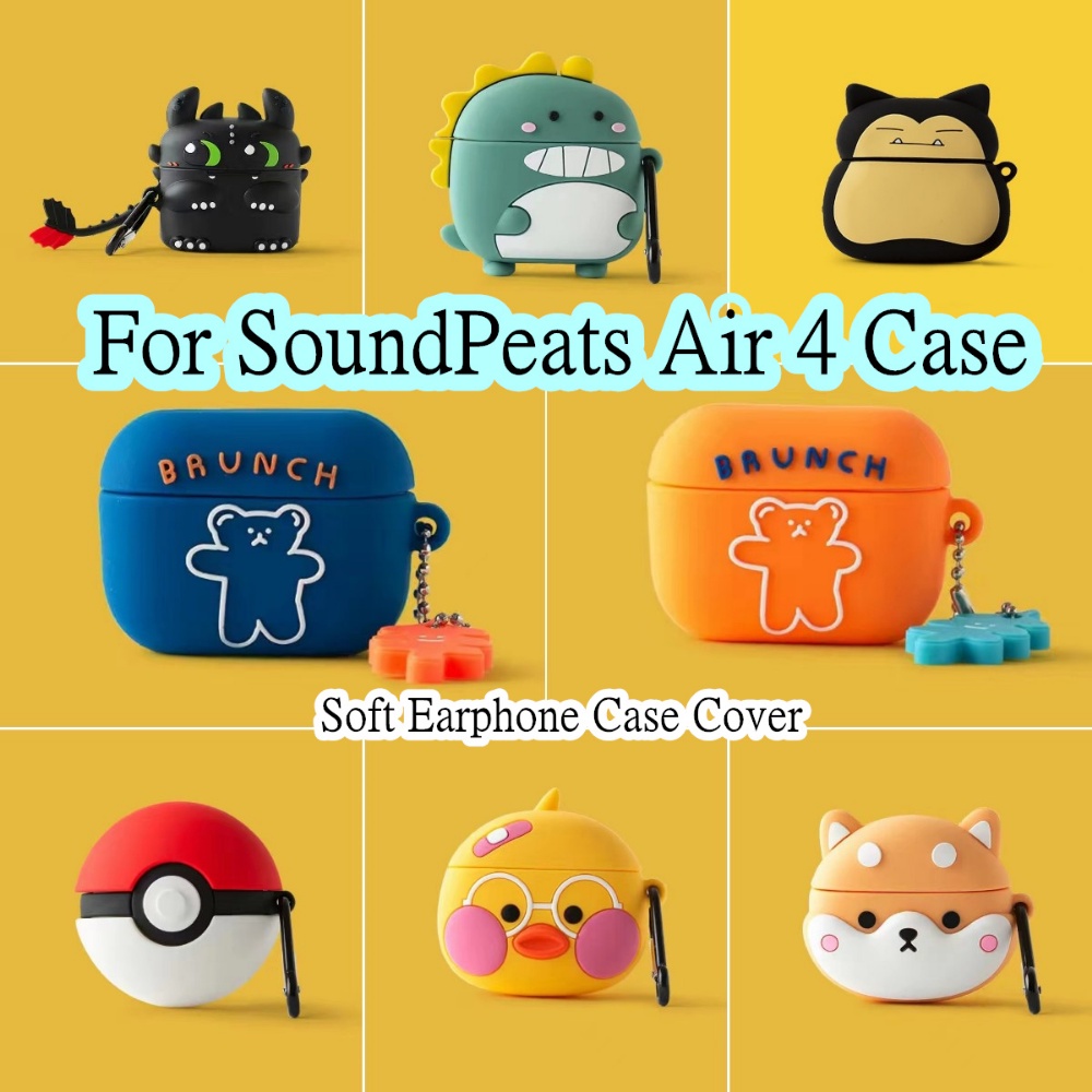 現貨! 適用於 SoundPeats Air 4 外殼卡通創新系列適用於 SoundPeats Air 4 外殼軟耳機外