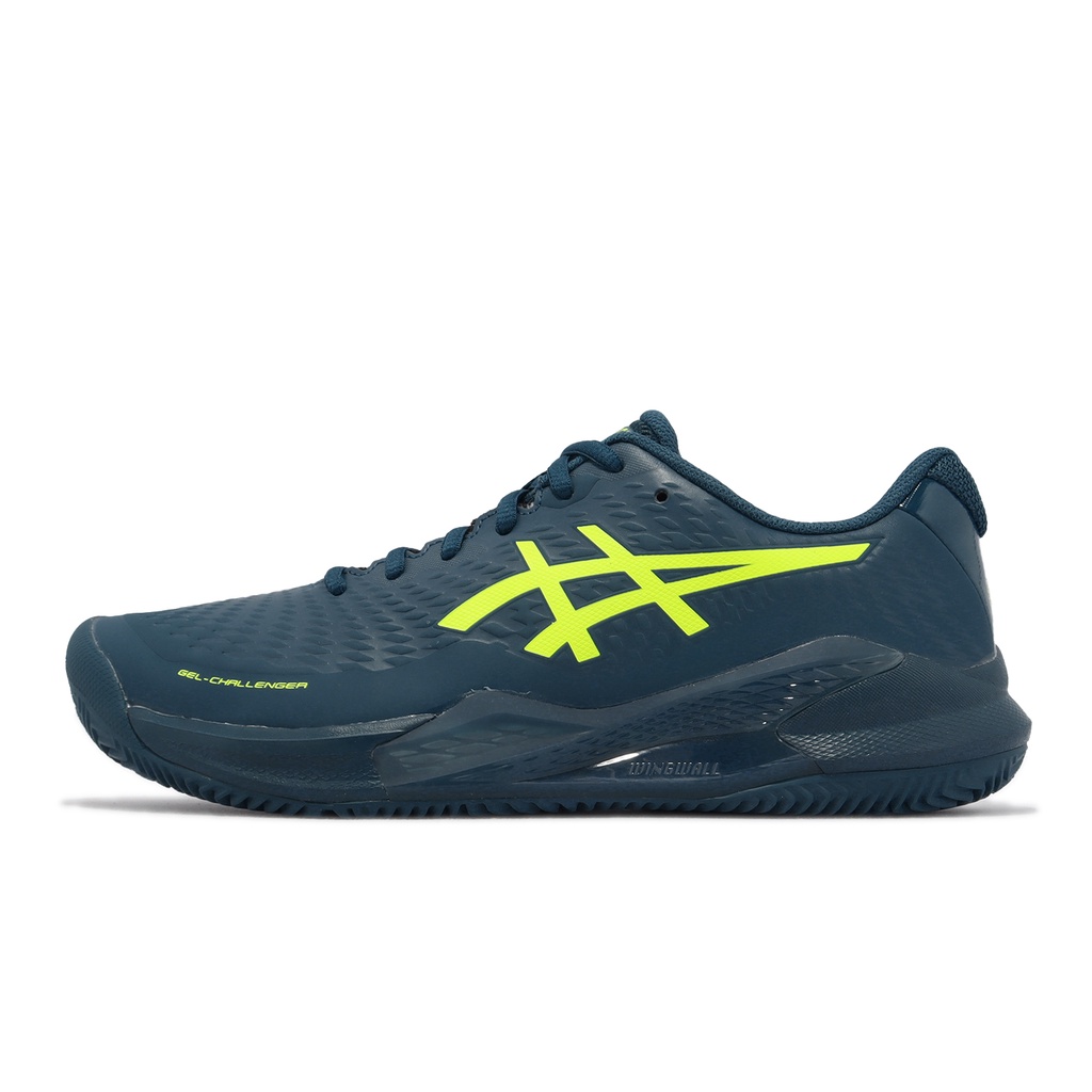 Asics 網球鞋 GEL-Challenger 14 CLAY 紅土專用 湖水綠 螢光黃 男鞋 1041A449400
