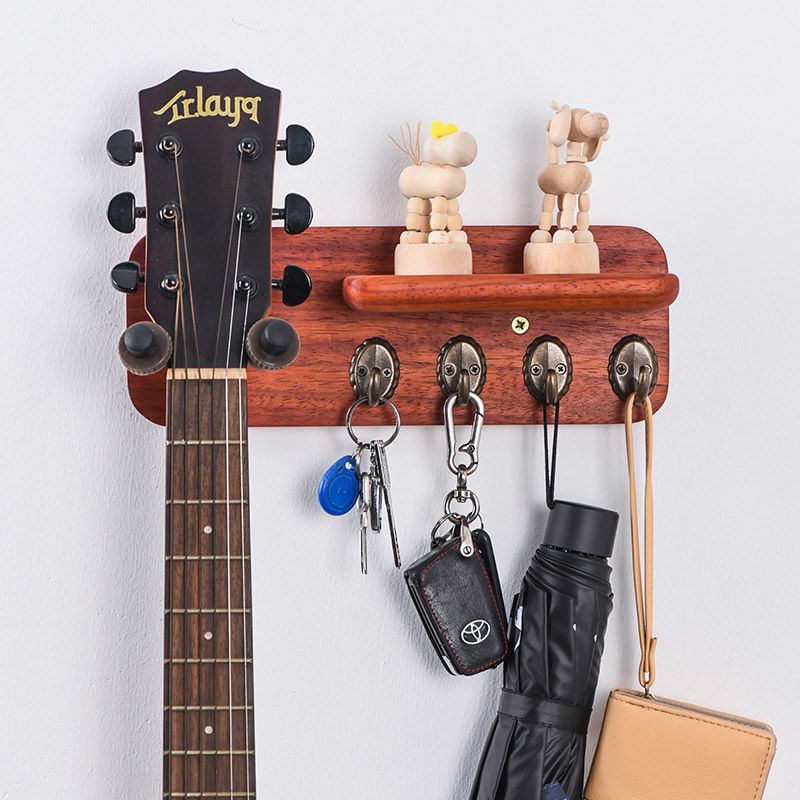 «吉他掛鉤» 現貨 吉他 掛架 牆壁 掛鉤 木質多功能置物架民謠電吉他貝斯小提琴實木支架