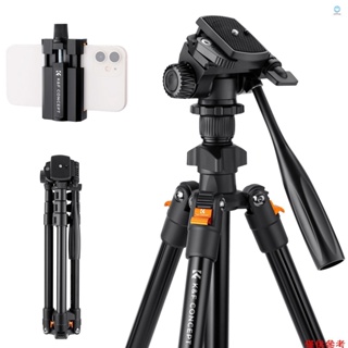[5S] K&f CONCEPT 便攜式相機三腳架鋁合金 162cm/63.8in Max. 高度 3kg/6.6lbs