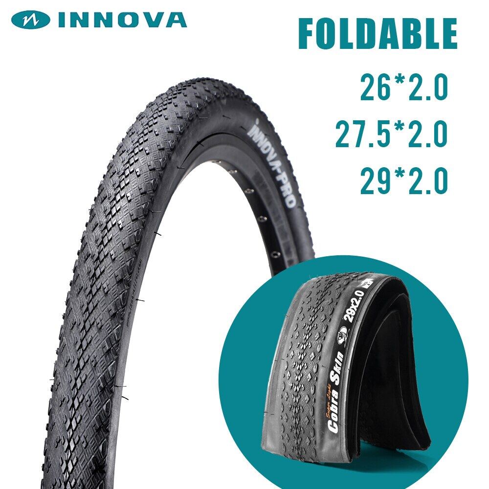 Innova 自行車輪胎 26x2.0/27.5x2.0/29x2.0 可折疊輪胎 26 英寸超輕山地自行車輪胎眼鏡蛇皮