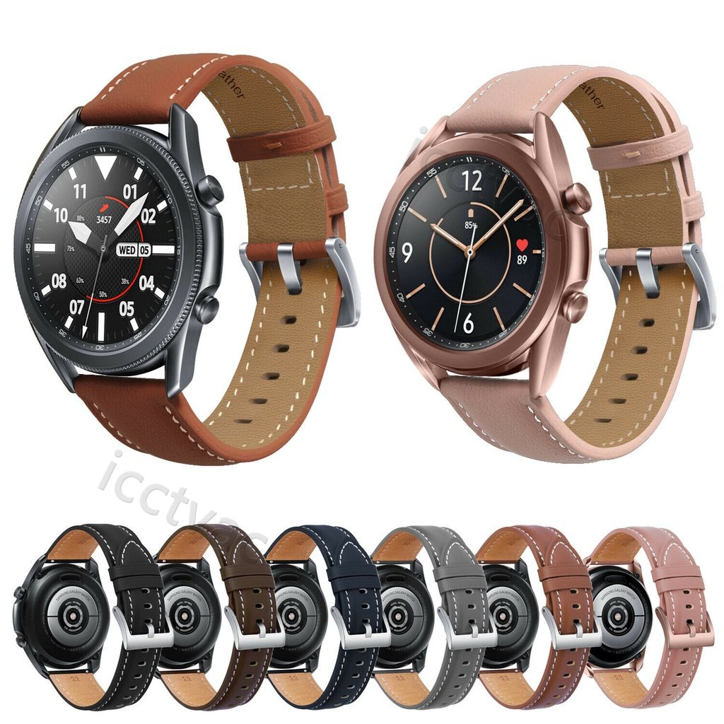 三星 Galaxy Watch 3 SM-R840 41mm 45mm 真皮錶帶 經典皮革錶帶 替換腕帶 爆款
